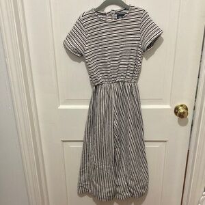 Zara size 7 black and White Striped romper with wide legs, so cute!